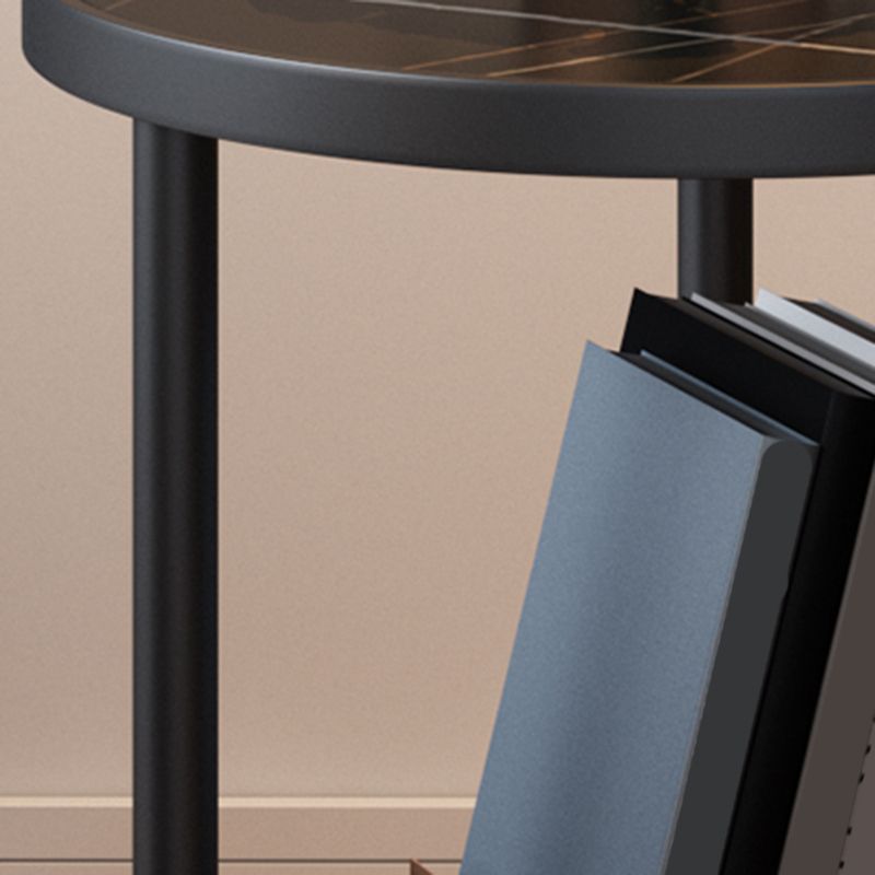 3 benen leisteen bijzettafel rondom minimalistische dubbele laag eindtafel