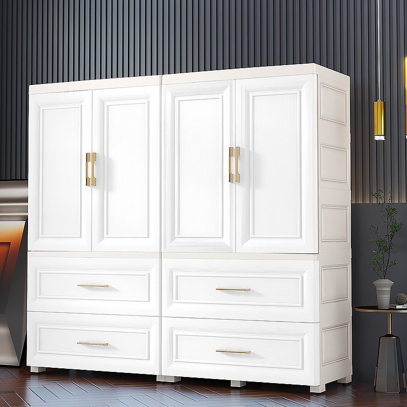 Contemporary White Storage Cabinet Bedroom Plastic Cabinet with Drawers Clearhalo 'Armoires & Wardrobes' 'armoires_wardrobes' 'Bedroom Furniture' 'furn' 'furn_armoires_wardrobes' 'Furniture' 1200x1200_c473c763-e514-4067-92f5-aac9ed40e36b