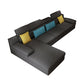 37.40" Tall Modern Linen Sectional Pillow Top Arm Sectional with Adjustable Headrest