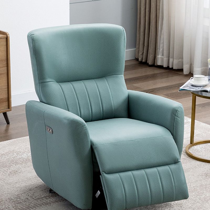 Sedia reclinabile in cuoio con telaio in metallo in metallo