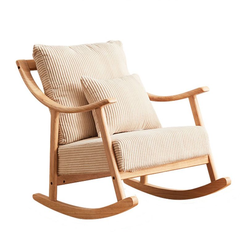 Suede and Solid Wood Rocking Chair with Padded Seat Rocker Chair Removable Cushions Clearhalo 'Chairs & Seating' 'furn' 'furn_rocking_chairs' 'Furniture' 'Living Room Furniture' 'Rocking Chairs' 'rocking_chairs' 1200x1200_c474b3c0-6e7b-4d63-aca9-f79737792050