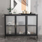 Glam Iron Dining Server Glass Doors Cabinet Sideboard per il ristorante