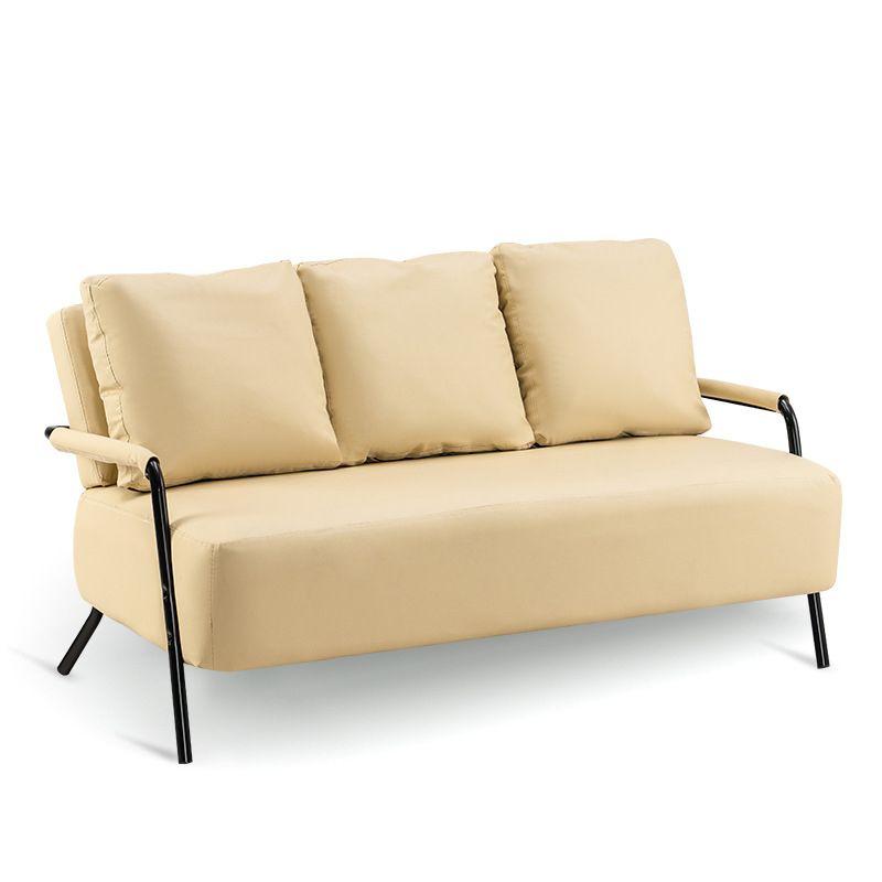 Tuxedo Arm Sofa Three Pillows Settee with Four Balck Legs for Apartment Clearhalo 'furn' 'furn_sofas' 'Furniture' 'furniture_sofas' 'Living Room Furniture' 'Sofa' 'sofas' 1200x1200_c477119a-71f9-4a21-8abf-ebb11c9a958b