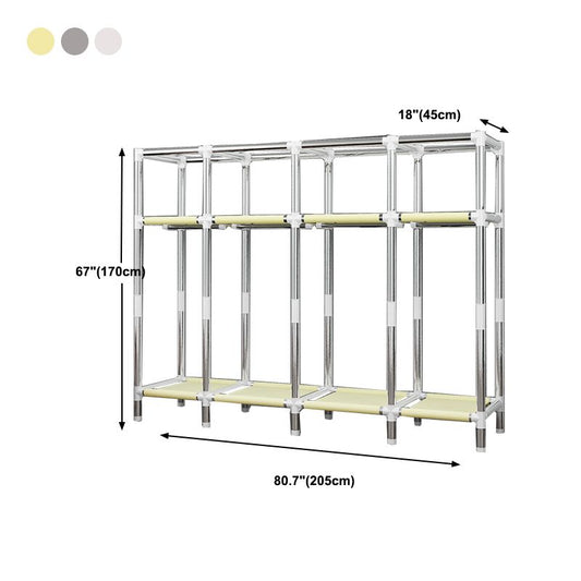 Kleiderschrank im zeitgenössischen Stil Metallrahmen Armoire mit Kleidungsstab für Zuhause