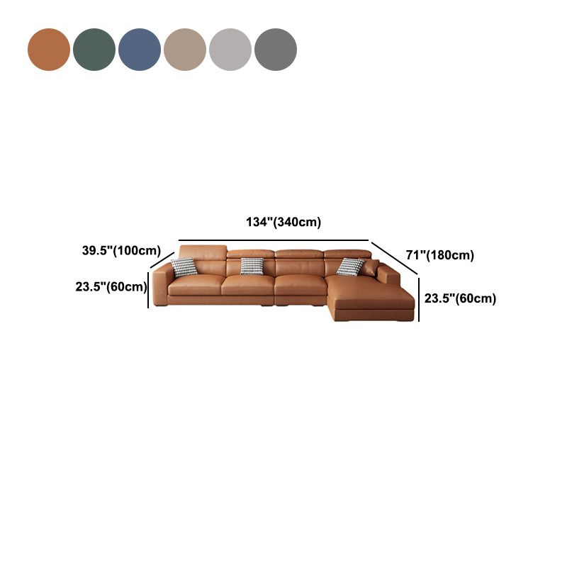 Contemporary L-Shape Sectional Cushion Back Adjustable Sectional
