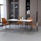 Modern 1/4/5 Pieces Dining Set Rectangular Acrylic Double Pedestal Dinette Set Clearhalo 'Dining Room Sets' 'Dining Tables & Seating' 'dining_room_set' 'furn' 'furn_dining_room_set' 'Furniture' 'furniture_dining_room_set' 'Kitchen & Dining Furniture' 'kitchen&dining_furn' 'kitchen' 1200x1200_c47bd69d-a24f-4ef1-b7f7-c336a5b3ab72
