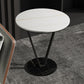 Round Side End Table with Slate Top, Contemporary Frame End Table