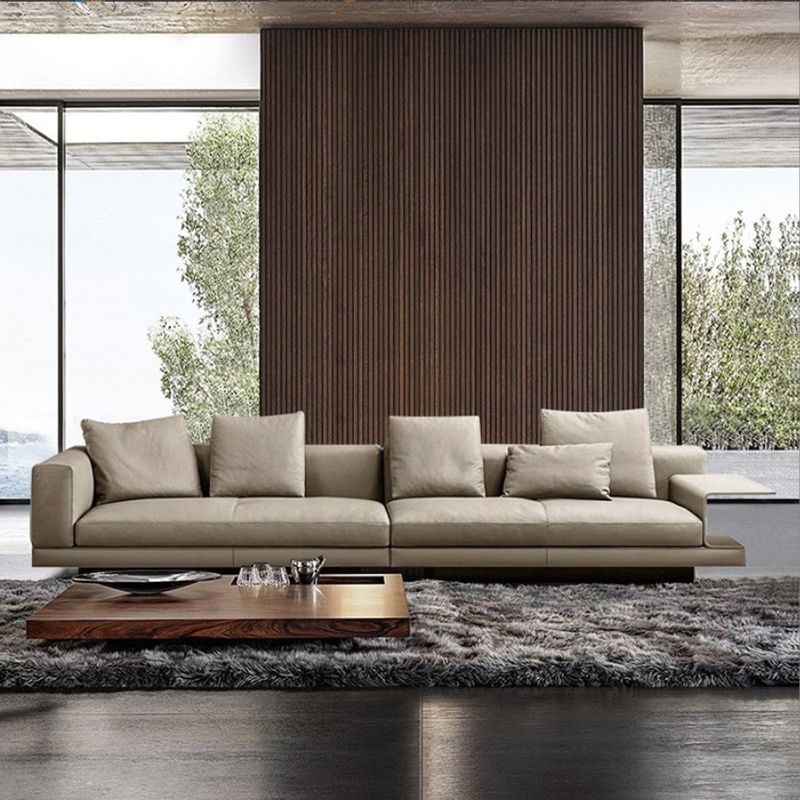 Asiento de sala de estar de brazo cuadrado escandinavo-gris lóble