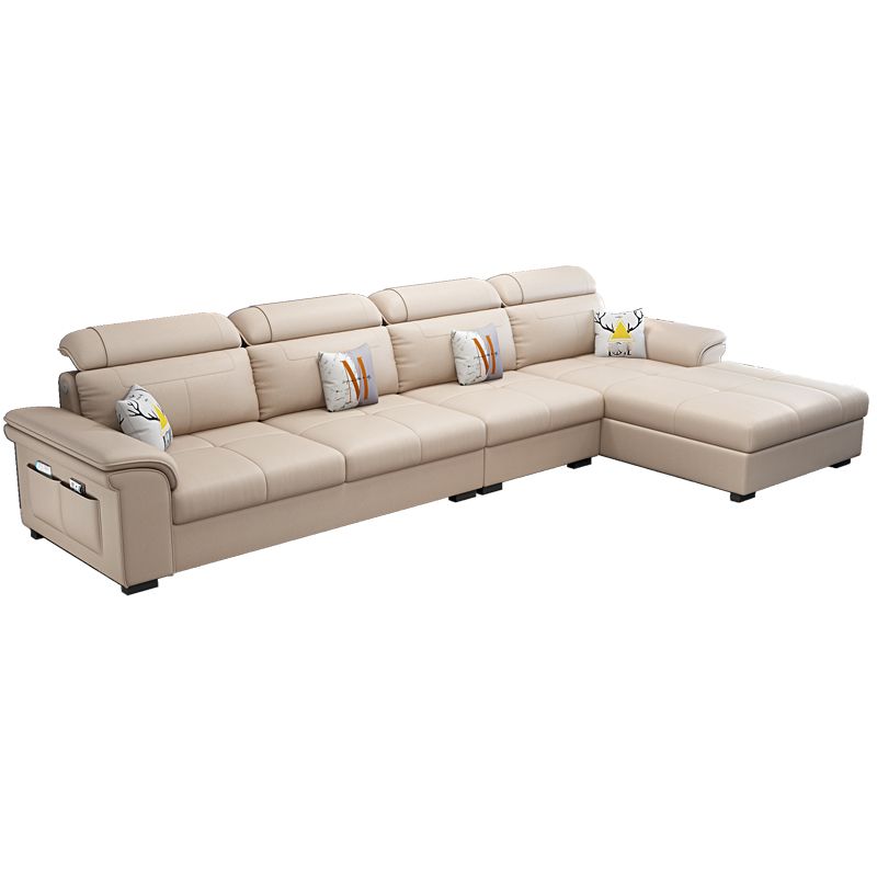 Ultra-Modern Sewn Pillow Back Pillow Top Arm Sofa with Storage and Slipcovered Clearhalo 'furn' 'furn_sectionals' 'Furniture' 'furniture_sectionals' 'kitchen' 'kitchen_sectionals' 'Living Room Furniture' 'Sectionals' 1200x1200_c47ca84e-d614-4749-be6f-2a025437dbd3