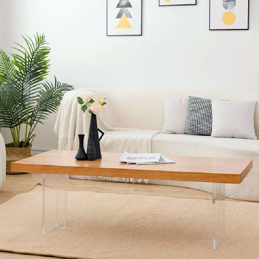 スカンジナビアのそりのコーヒーテーブル長方形の木製カクテルテーブル