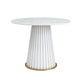 Glam Sintered Stone Dining Table Round Dinner Room Kitchen Table with Pedestal Base Clearhalo 'Dining Tables & Seating' 'Dining Tables' 'dining_table' 'furn' 'furn_dining_table' 'Furniture' 'furniture_dining_table' 'Kitchen & Dining Furniture' 'kitchen' 'kitchen_dining_table' 1200x1200_c47d78a6-0115-4c4c-825a-873c8e6e43b1