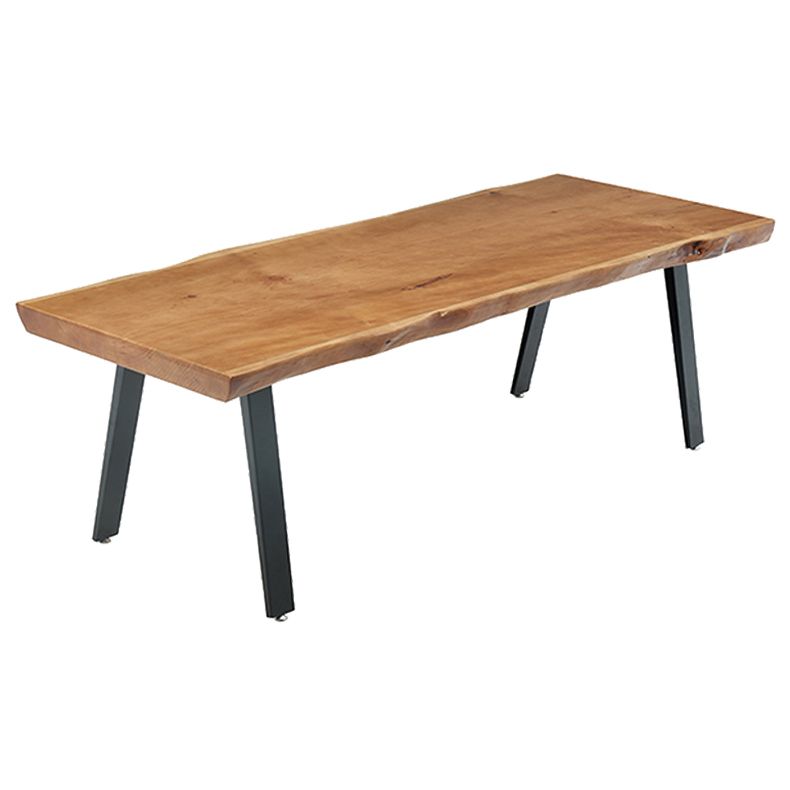 Rectangle Shape 4 Legs Industrial Dining Table Wood Color Fixed Table of Solid Wood Clearhalo ' dining_table' 'Dining Tables & Seating' 'Dining Tables' 'furn' 'furn_dining_table' 'Furniture' 'furniture_dining_table' 'Kitchen & Dining Furniture' 'kitchen&dining_furn' 'kitchen' 'kitchen_dining_table' 1200x1200_c47f5d8d-76dc-4f4a-a201-bd6d321f377e