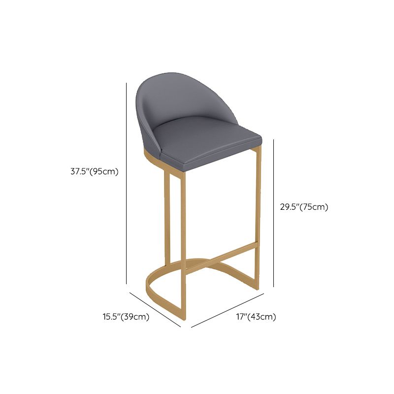 Contemporary Style Counter Stool Bar-height Bar Stool with Metal Base Clearhalo 'Bar Furniture' 'Bar Stools' 'bar_stools' 'furn' 'furn_bar_stools' 'Furniture' 'Kitchen & Dining Furniture' 1200x1200_c481b5fd-4546-4180-bb4f-dbf909183f6e