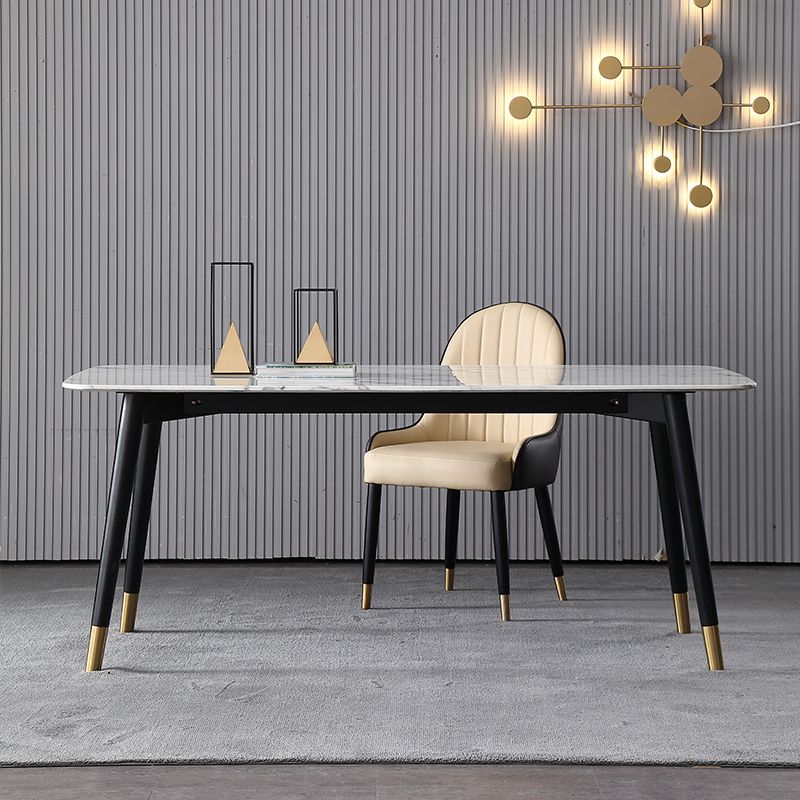 Modern Rectangle Sintered Stone Table Set 1/2/4/5/7 Pieces Dining Set Clearhalo 'Dining Room Sets' 'Dining Tables & Seating' 'dining_room_set' 'furn' 'furn_dining_room_set' 'Furniture' 'Kitchen & Dining Furniture' 1200x1200_c482b12a-4911-444c-bf78-9544dfc25a10
