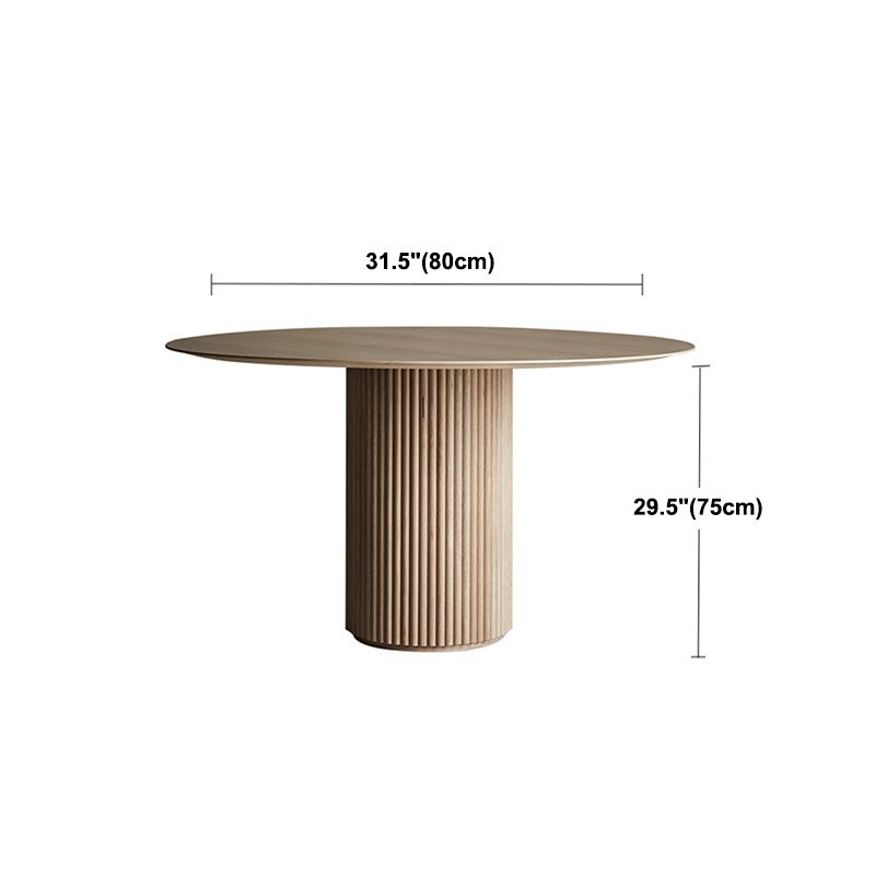 Round Pedestal Modern Dining Table Brown Tone Fixed Table with Pinewood Solid Wood Clearhalo ' dining_table' 'Dining Tables & Seating' 'Dining Tables' 'furn' 'furn_dining_table' 'Furniture' 'furniture_dining_table' 'Kitchen & Dining Furniture' 'kitchen&dining_furn' 'kitchen' 'kitchen_dining_table' 1200x1200_c4842004-0f12-4ac8-9c3f-dae48fd9108c
