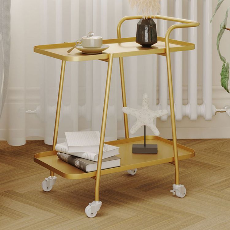 Rectangular Metal End Table with Casters Glam 22.8" Tall Side Table with Shelf Clearhalo 'Coffee & Accent Tables' 'End & Side Tables' 'end_side_tables' 'furn' 'furn_end_side_tables' 'Furniture' 'Living Room Furniture' 1200x1200_c485c221-bde3-4049-a92a-029158c96e98