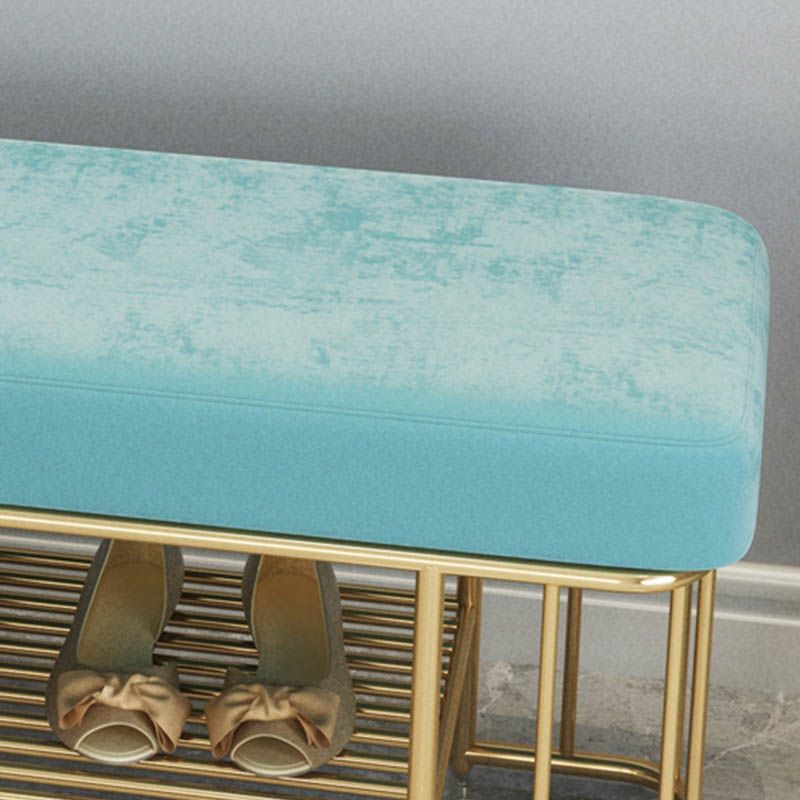 Glam Rectangle Seating Bench Cushioned Backless Entryway Bench with Storage Clearhalo 'Benches' 'Chairs & Seating' 'furn' 'furn_benches' 'Furniture' 'Living Room Furniture' 1200x1200_c4862edc-eb68-4a18-be28-60b29ff447e3