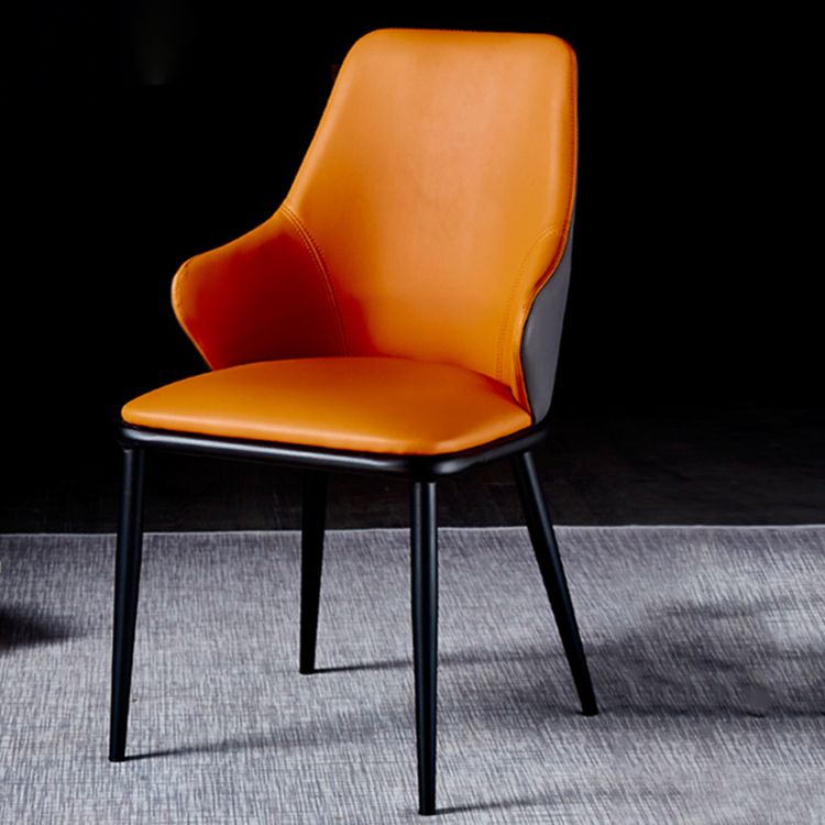 Modern Design Arm Solid Back Dining Chairs Leather Dining Chairs for Home Use Clearhalo ' kitchen&dining_furn' 'Dining Chairs' 'Dining Tables & Seating' 'dining_chair' 'furn' 'furn_dining_chair' 'Furniture' 'furniture_dining_chair' 'Kitchen & Dining Furniture' 'kitchen' 1200x1200_c48691e8-73eb-44ef-87dd-8e6678a64b9f