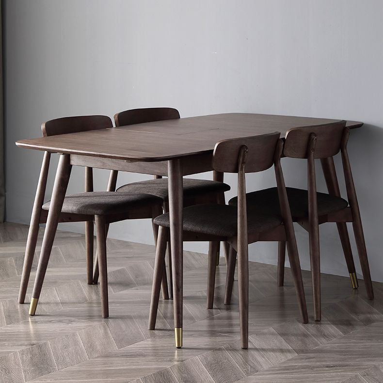 Extendable Rectangle Dining Table Modern Adjustable Oak Wood Table with 4 Legs Clearhalo ' dining_table' 'Dining Tables & Seating' 'Dining Tables' 'furn' 'furn_dining_table' 'Furniture' 'furniture_dining_table' 'Kitchen & Dining Furniture' 'kitchen&dining_furn' 'kitchen' 'kitchen_dining_table' 1200x1200_c4871085-ce16-4566-9e87-e7ef86283a4f