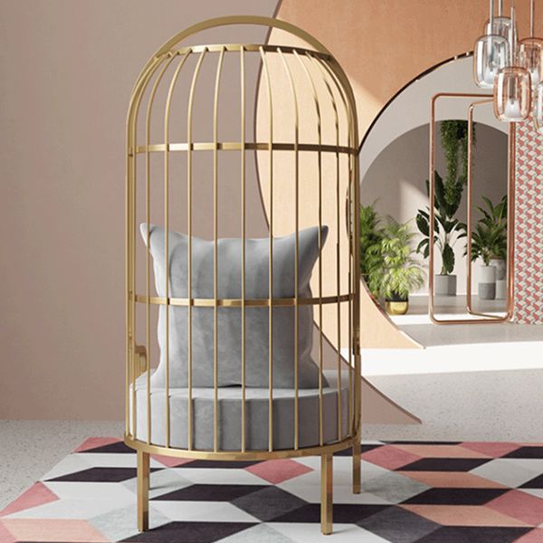 Glam Fabric Arms Included with Pillow Basic Four Leg Accent Armchair Clearhalo 'Accent Chairs' 'accent_chairs' 'Chairs & Seating' 'furn' 'furn_accent_chairs' 'Furniture' 'Living Room Furniture' 1200x1200_c487e2d2-1854-4881-bc68-8348a59b76e7