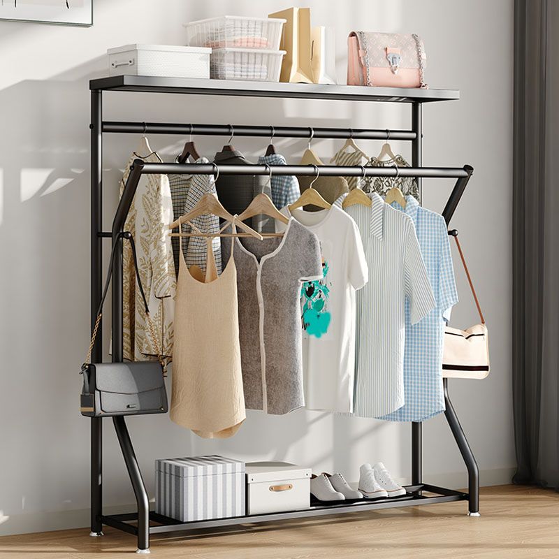 Modern Hall Stand Metal 2 Hooks Free Standing Storage Shelf Organizer Coat Rack Clearhalo 'Entry & Mudroom Furniture' 'furn' 'furn_hall_tree_coat_racks' 'Furniture' 'Hall Trees & Coat Racks' 'hall_tree_coat_racks' 1200x1200_c4885b27-fc10-4949-8a60-65fbd8f443b7
