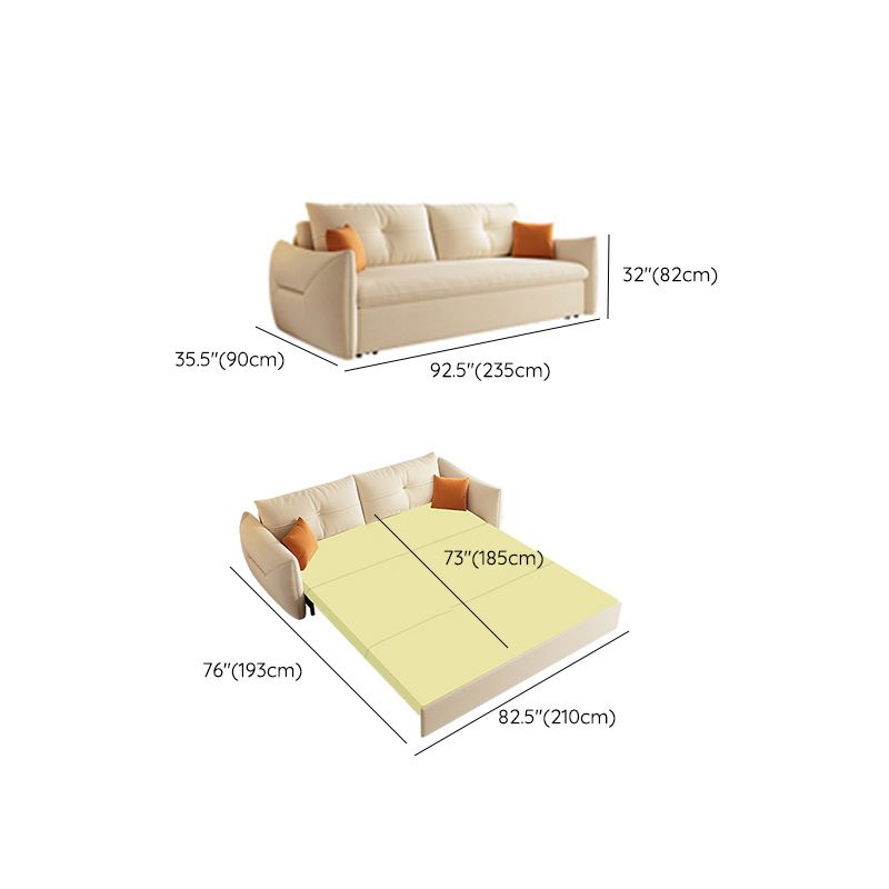 Divano scandinavo largo 35 "divano per dormiente bianco futon con archiviazione