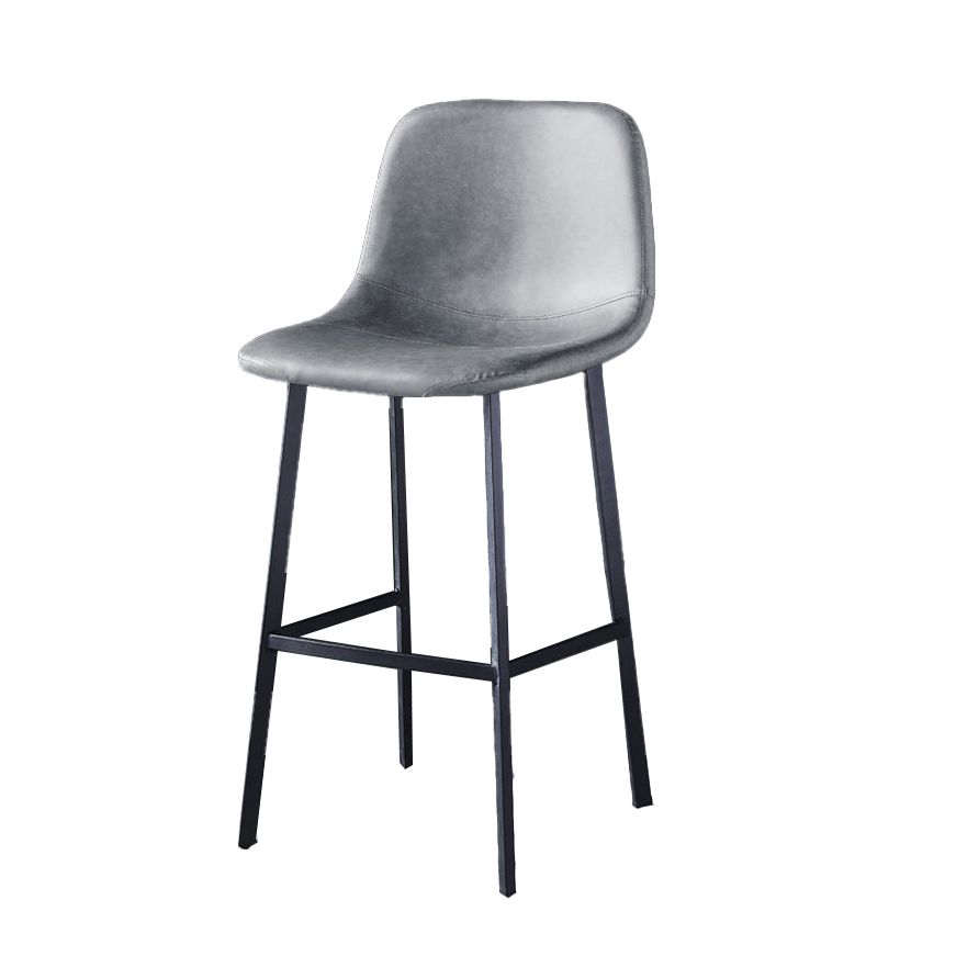 Industrial Style Low Back Bar-stool PU Leather Bar Stool with Metal Legs Clearhalo 'Bar Furniture' 'Bar Stools' 'bar_stools' 'furn' 'furn_bar_stools' 'Furniture' 'furniture_bar_stools' 'Kitchen & Dining Furniture' 1200x1200_c488a2f6-9d0f-497c-b02b-f0861bac0b25