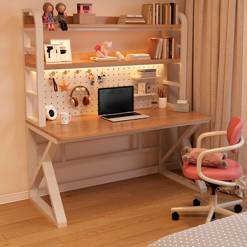 Contemporary Dormitory Writing Desk Sled Base Office Desk with Storage Shelves Clearhalo 'furn' 'furn_office_desk' 'Furniture' 'Office Desks' 'Office Furniture' 'office_desk' 1200x1200_c48a070f-033c-4d83-b3a1-7043d9895089