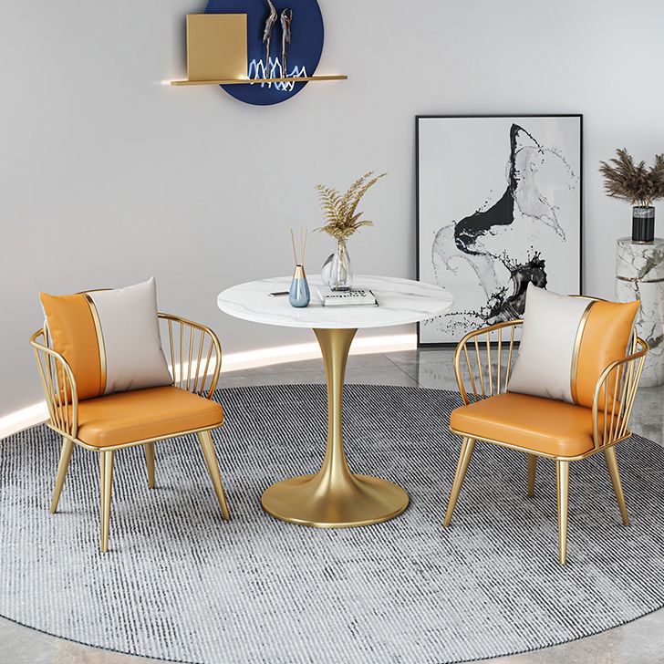 Modern Round Sintered Stone Top Dining Table White Standard Dining Table for Kitchen Clearhalo ' dining_table' 'Dining Tables & Seating' 'Dining Tables' 'furn' 'furn_dining_table' 'Furniture' 'furniture_dining_table' 'Kitchen & Dining Furniture' 'kitchen&dining_furn' 'kitchen' 'kitchen_dining_table' 1200x1200_c48a87c3-7692-430b-b655-78bc0cafb758