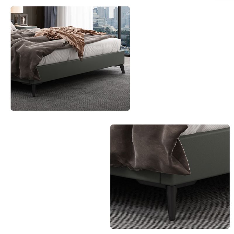 Lit standard de tête rectangulaire gris gris contemporain lit rectangulaire