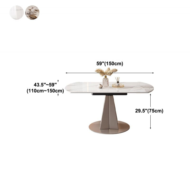 Modern Style Metal Dining Table Sintered Stone Top Table for Dining Room Clearhalo 'Dining Tables & Seating' 'Dining Tables' 'dining_table' 'furn' 'furn_dining_table' 'Furniture' 'furniture_dining_table' 'Kitchen & Dining Furniture' 1200x1200_c48c4977-a2bd-470f-bc8d-7d3ea97a70fc