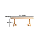 Modern Simple Solid Wood Table for Restaurant Oval Table with Double Pedestal