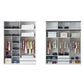 Contemporary Wardrobe Closet Wood and Glass Wardrobe Armoire