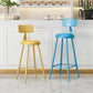 Leather Round Counter Chair Backrest Iron Modern Bar Stool for Coffee Shop Clearhalo 'Bar Furniture' 'Bar Stools' 'bar_stools' 'furn' 'furn_bar_stools' 'furniture_bar_stools' 'Kitchen & Dining Furniture' 'kitchen&dining_furn' 'kitchen' 'kitchen_furn' Furniture' 1200x1200_c48e0986-29eb-454c-9737-4a3efd72aa93