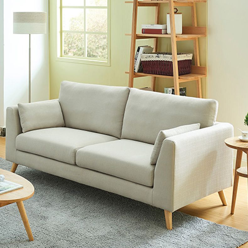 Contemporary 32.67" H Cotton Blend Square Arm Sofa for Living Room