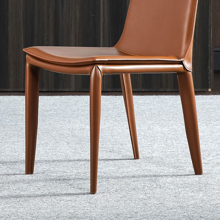 Simple Design Leather Chairs Dining Room Solid Back Side Chair (Set of 2) Clearhalo ' kitchen&dining_furn' 'Dining Chairs' 'Dining Tables & Seating' 'dining_chair' 'furn' 'furn_dining_chair' 'Furniture' 'furniture_dining_chair' 'Kitchen & Dining Furniture' 'kitchen' 1200x1200_c491ea8c-efef-47d6-a901-949d80a07a67