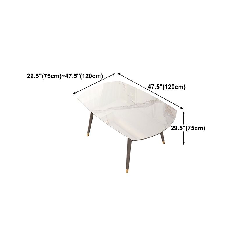 Table ronde en pierre fritrée de luxe extensible avec 4 jambes en bois