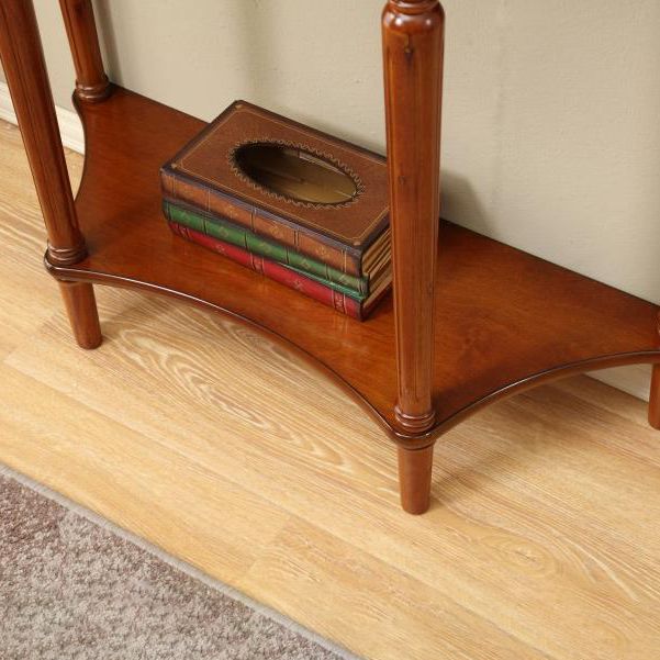 Tavolo da console di legno vittoriano Half Moon Console Table per Hall