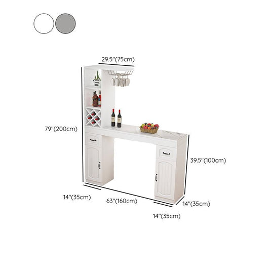 Eigentijdse stenen rechthoekige bar -hoogtafel voor woonkamer