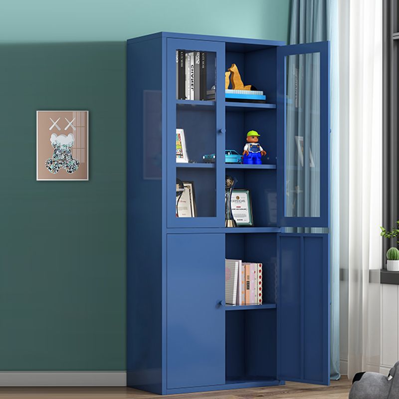 Closed Metal Bookshelf Modern Home Living Room Bedroom Standard Bookcase