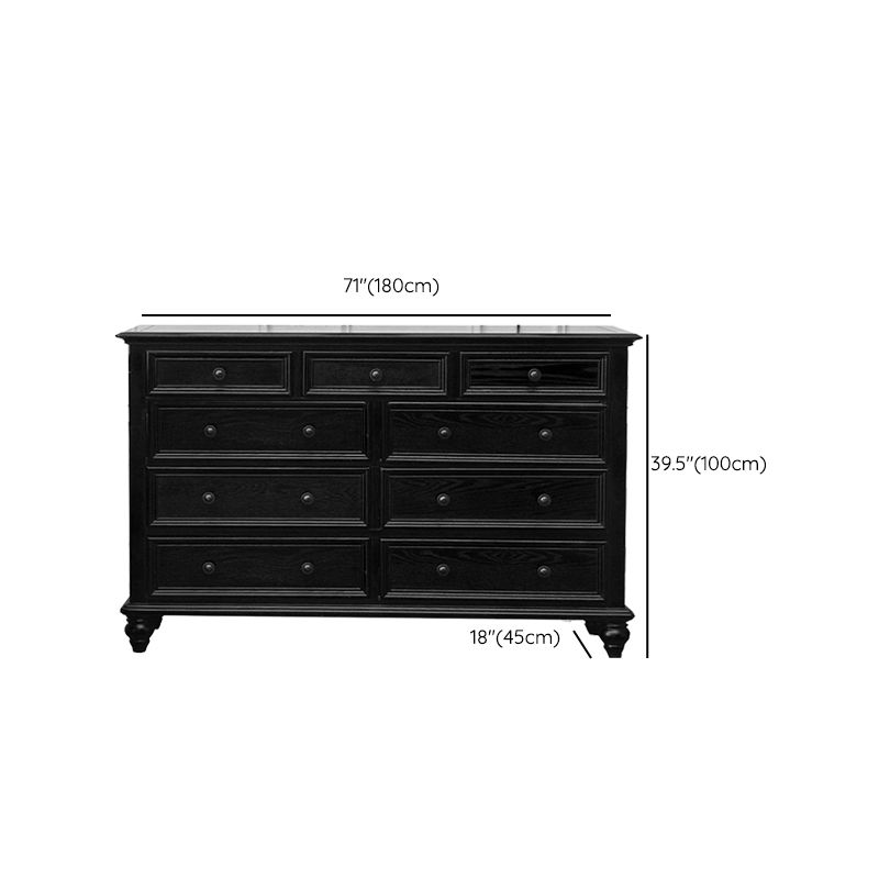 Compañero de madera sólida de cofre de almacenamiento tradicional con 3/4/5/7/9/10 cajones