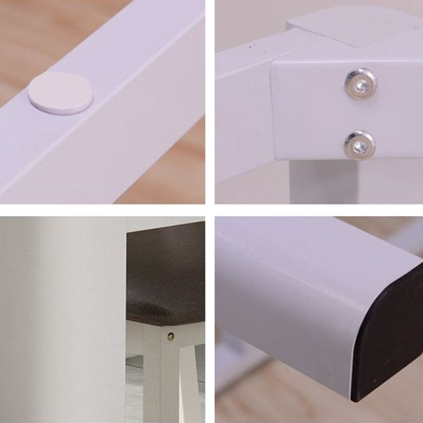 Modern Rectangular Dining Table Glass Tabletop for Living Room