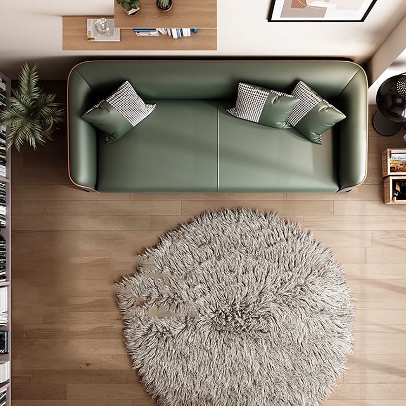 Schuine arm faux lederen sofa Nordic 26 "h zitplaatsen met een enkel kussen