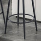 Stoffen ronde stoel aanrecht Stool Scandinavische lage rug barkruk met 4 zwarte ijzeren benen