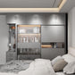 Modern Style Glass Wardrobe Gray Colour Soft Close Drawer Wardrobe Closet Clearhalo 'Armoires & Wardrobes' 'armoires_wardrobes' 'Bedroom Furniture' 'furn' 'furn_armoires_wardrobes' 'Furniture' 1200x1200_c4968480-97ce-42be-90bd-97dc4ec12a59