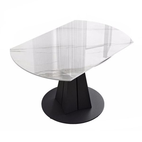 Modern Style Sintered Stone Dining Room Table Round Home Table with Metal Base Clearhalo ' dining_table' 'Dining Tables & Seating' 'Dining Tables' 'Furniture' 'furniture_dining_table' 'Kitchen & Dining Furniture' 'kitchen&dining_furn' 'kitchen' 'kitchen_dining_table' 1200x1200_c4987cd9-e664-4a5f-ae4c-326922dd14b4