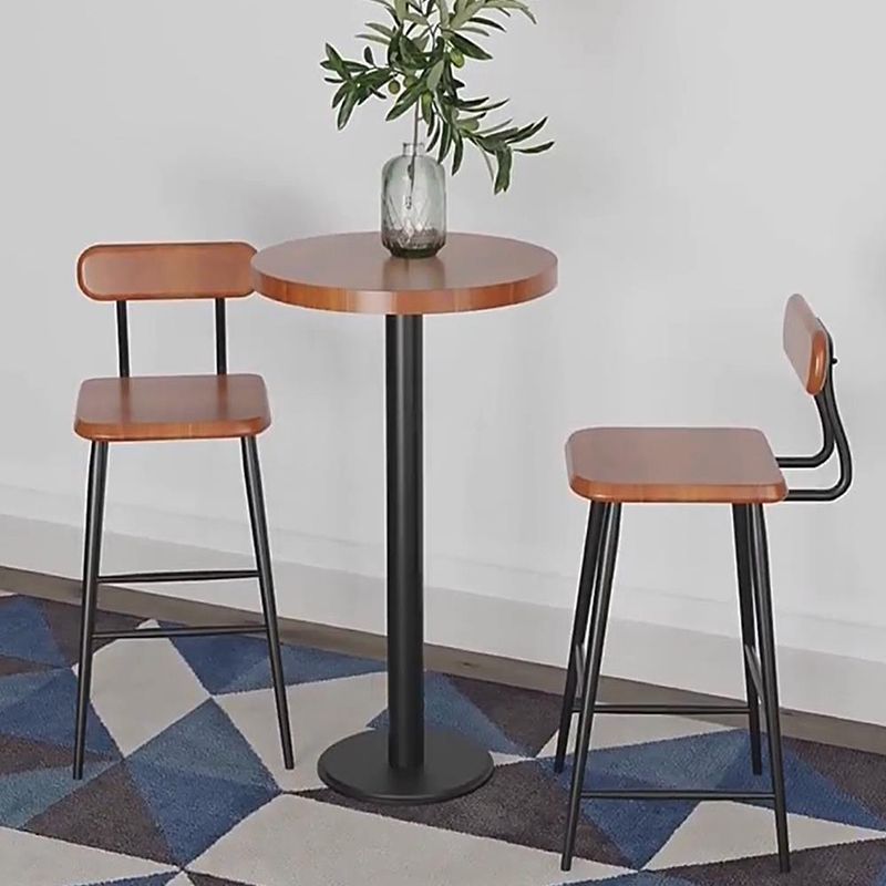 Taburetes modernos de altura para mostrador Taburete de bar para mostrador de madera maciza y metal