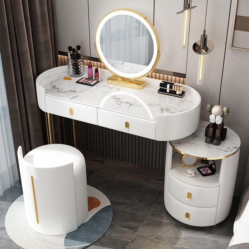 Removable Makeup Counter Lighted Mirror Vanity Dressing Table for Bedroom