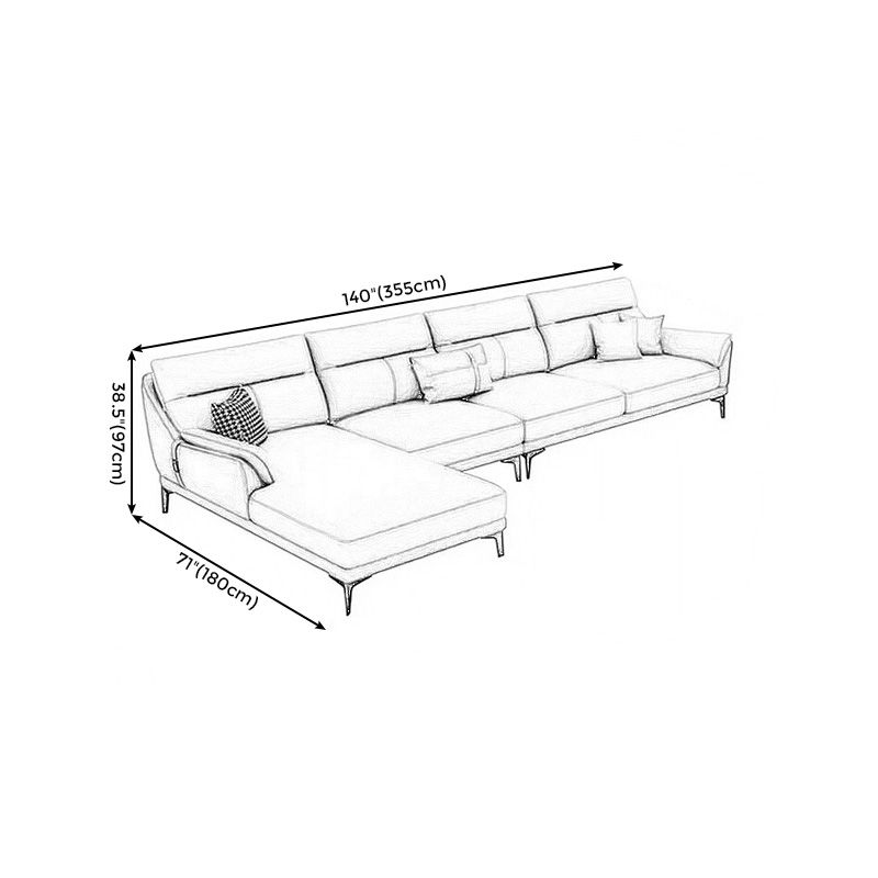 Faux leather High BackSofa and Chaise Waterproof Pillow Top Arm Sectional Clearhalo 'furn' 'furn_sectionals' 'Furniture' 'furniture_sectionals' 'kitchen' 'kitchen_sectionals' 'Living Room Furniture' 'Sectionals' 1200x1200_c49af490-cde6-4e05-be70-6c4bd5938a64