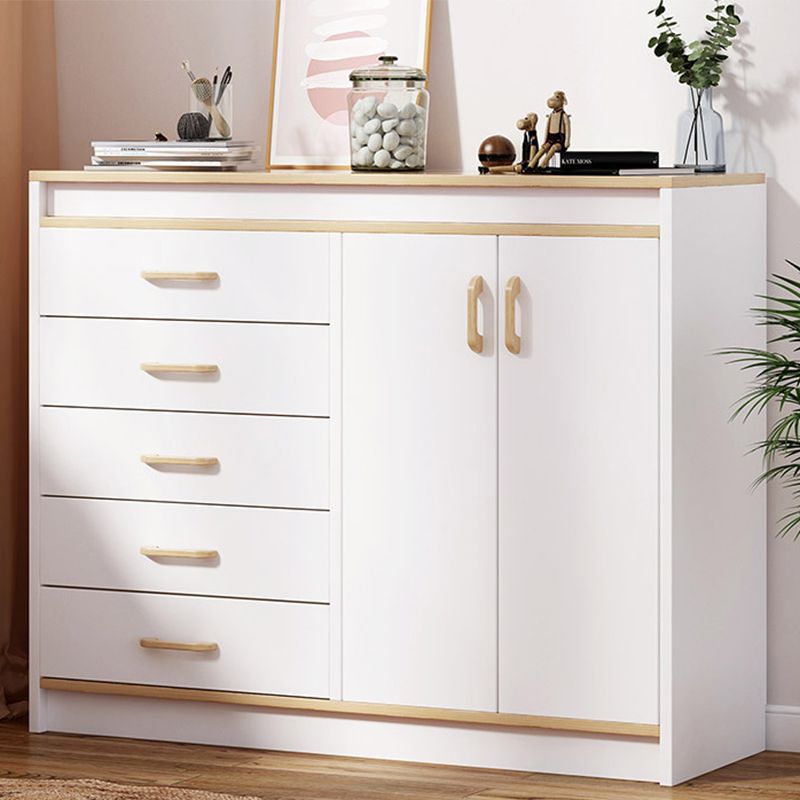 13.38" Wide Rectangle Accent Chest White Wood Accent Cabinet